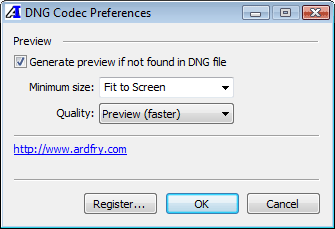 Prefrences Application for DNG CODEC