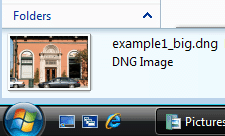 click for larger view of thumbnails of image files with the file extension dng in Windows Explorer on Vista